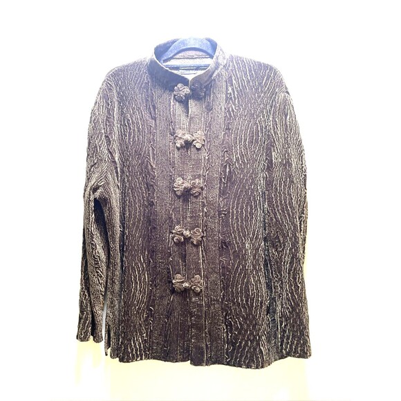 Tally Ho Green Velvet Jacket 2XL Textured Fairy Grunge Witchy Whimsigoth Boho - Picture 8 of 9